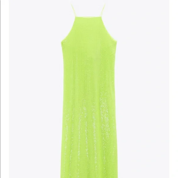 Zara sequin yellow dress - Picture 4 of 8